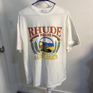 RHUDE Saint Bart Shirt Men's Size XL White Short Sleeve Tee